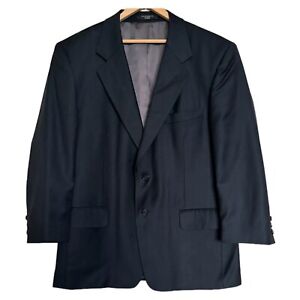 Petrocelli Wool Sport Coat Blazer Suit Jacket Pinstripe Mens 42S Black