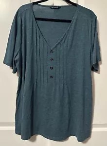 Top BLOOMCHIC scollo a V finto bottoni manica corta - donna tg 14-16 - - Foto 1 di 5