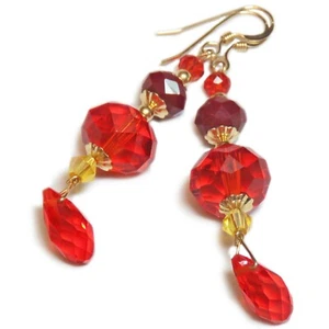 Hermosos pendientes de cuentas de vidrio otoño/otoño de SoniaMcD - Imagen 1 de 16