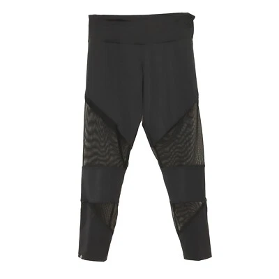 Onzie Mesh Inset Crop Legging S/M Pull On Mid Rise Black Active EUC B73 - Image 1 of 4
