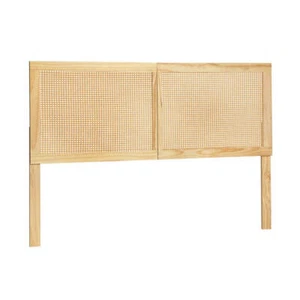 Artiss Bed Head Headboard Double Rattan - RIBO Pine - Picture 1 of 6