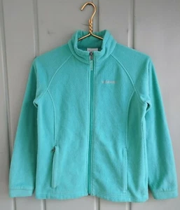 Columbia Girls Large 14 16 Fleece Jacket Full Zip Mint Green Zip Pockets Youth - Picture 1 of 5