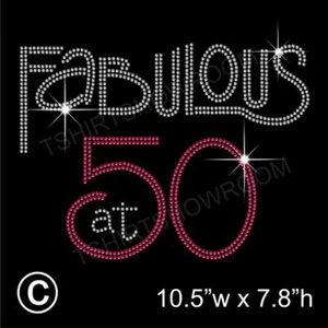 'Fabuloso a 50' Diamante Transferencia Diamante Hotfix Hierro en Motivo + Regalo Gratis - Imagen 1 de 4