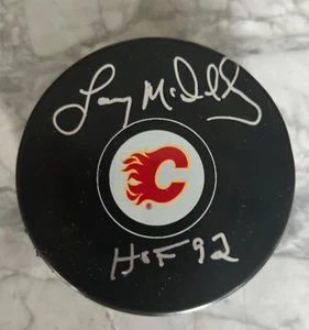Lanny McDonald Signed Autographed Calgary Flames Puck With "Hof 92" Note & COA - Picture 1 of 2