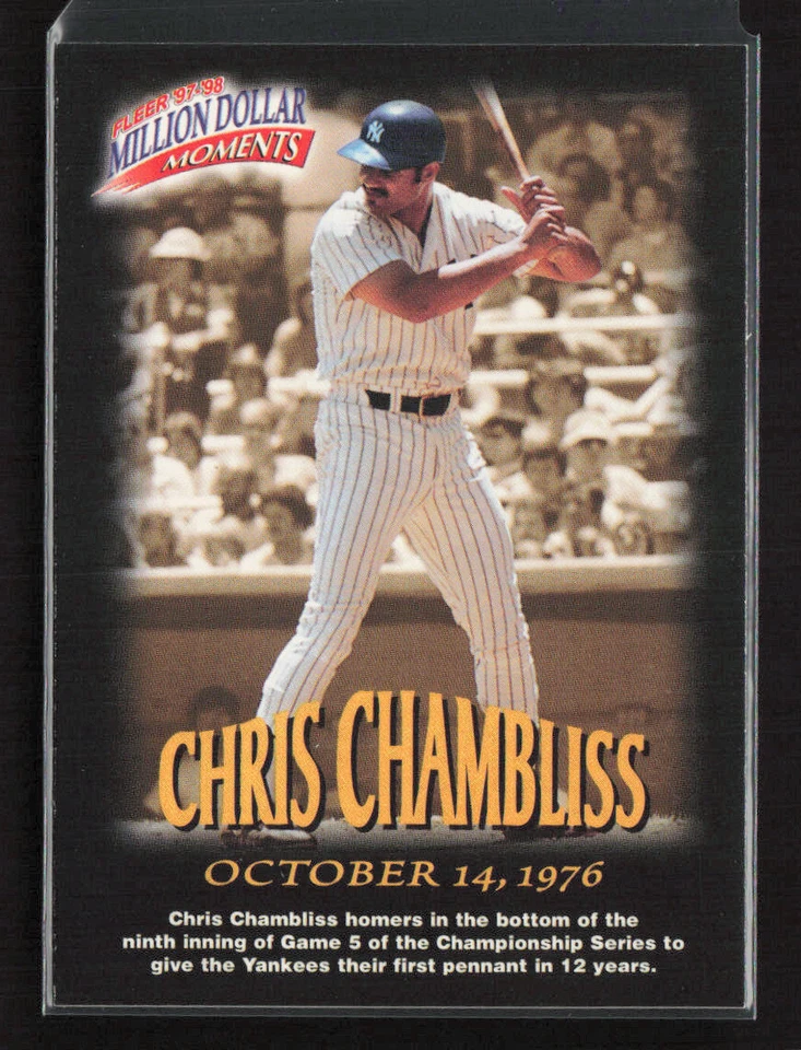 1997-98 Fleer Million Dollar Moments #37 Chris Chambliss New York Yankees - Image 1 of 2
