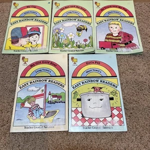 Lot of 5 Easy Rainbow Readers - Teacher Created Material- Phonics Books - Picture 1 of 1