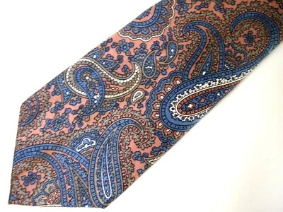 Vtg Gloria Vanderbilt Mens Necktie Tie Pink Blue Grey Paisley 57" - Image 1 of 4
