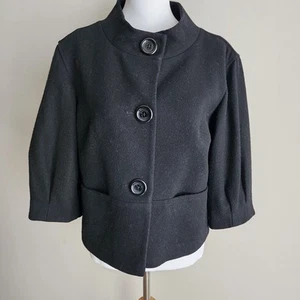 Michael Kors Jacket Womens Medium Wool Crop Elegant Coat Office Preppy Formal - Picture 1 of 16