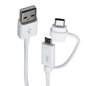 Samsung (1.5m) USB Cable - USB-A to Combo (USB-C / Micro) - White (EP-DG930DWE) - Picture 1 of 2