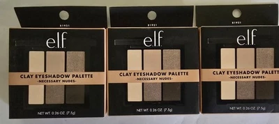 3 ELF CLAY 5 EYESHADOW PALETTE w/MIRROR #81921 NECESSARY NUDES NEUTRAL .26oz NEW - Image 1 of 4