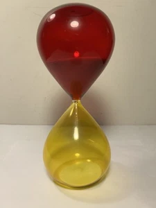 Red & Yellow 45 Minute Hourglass Sand Timer Acrylic 9.5” - Picture 1 of 8