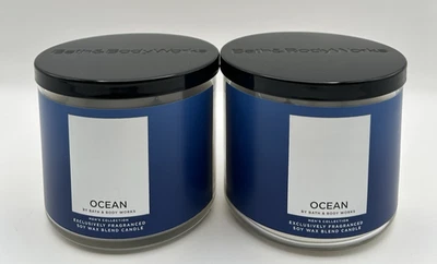 NEW Bath & Body Works 3 Wick Men's Ocean 14.5oz Each **SET OF 2 CANDLES** BBW - Image 1 of 4