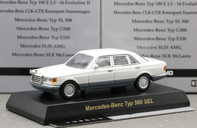 Kyosho 1/64 Mercedes Benz Colección (W126) Clase SL TIPO 560 SEL 1985 Blanco Foto 1 de 4