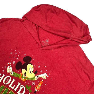 Disney Parks x Mickey Mouse Holiday Cheer Christmas L/S Hoodie Red • 2XL - Image 1 of 4