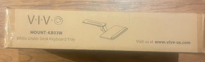 VIVO White Adjustable Computer Keyboard & Mouse Platform Tray Under Desk Mount - Image 1 of 4