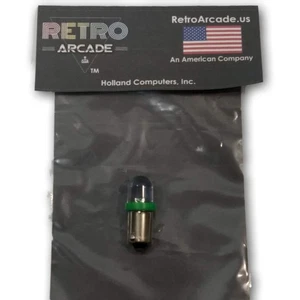Green Pinball 6.3 Volt LED Round Replacement Bulbs 44/47 Bayonet Base BA9S, US - Picture 1 of 1