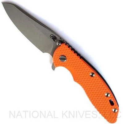 Rick Hinderer Knives XM-18 Sheepsfoot Working Finish 3.5" S45VN Blade Orange G10 - Image 1 of 2
