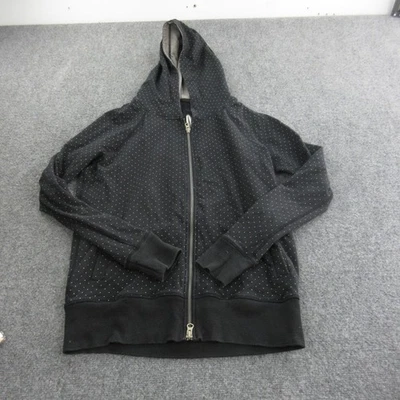 Sudadera con Capucha Lululemon Para Mujer 6 Negra Lunares Cremallera Completa Sudadera Atlética Yoga Foto 1 de 4