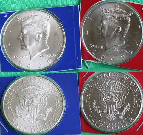 2009 P and D Kennedy Half Dollar Coin from US Mint Set 2 BU Cello Fifty Cent UNC Cover
