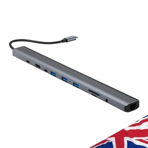 10 in 1 USB C Docking Station 100W PD Type-C Dock 3.5mm Audio Jack for Laptop PC - Bild 1 von 10