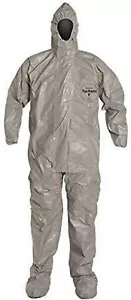 DuPont Tychem F TF169T Hazmat Coveralls, Respirator Fit Hood, Attached Boots ALL - Picture 1 of 15