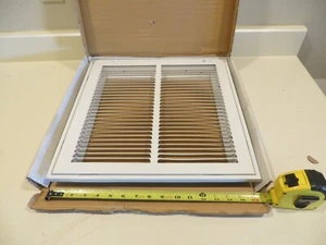 Fits 14x14 Duct Opening, Steel Return Air Filter Grille 1-inch White - Picture 1 of 9