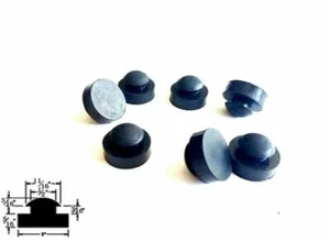 Pack of 8 Push-in Rubber Bumper Feet Tight Grip Stem Stoppers/Hole Plugs - 1" Fl - Picture 1 of 4