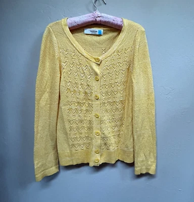 Anthropologie Sparrow Womens Medium Cardigan Sweater Button Front Yellow  - Image 1 of 4