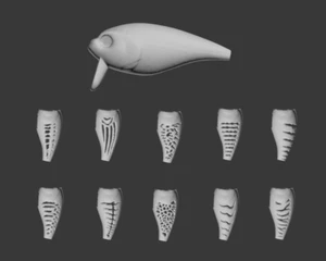 Plantilla 3D de plástico duro wLure para señuelo de pesca cebo de manivela cuerpo en blanco UPC655 - Imagen 1 de 5