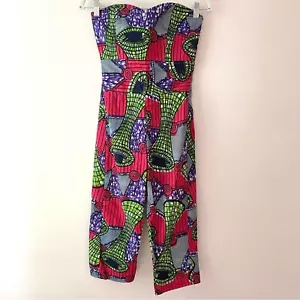 Girls Ankara Patchwork Playsuit Multi Colored Mosaic One-piece Romper Large/XL - Picture 1 of 5