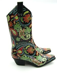 Nomad Boots Womens Size 9 Yippy Cowgirl Western Rubber Rain Multicolored Western
