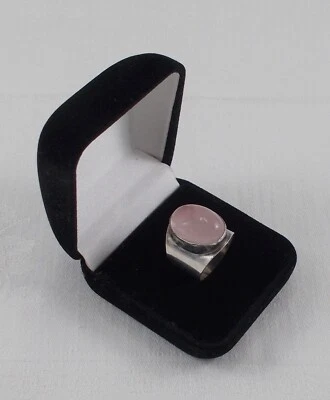 Raro Grande Anello Con Quarzo Rosa di G.kramer IN 835er Argento Um 1930 Rg - Immagine 1 di 4