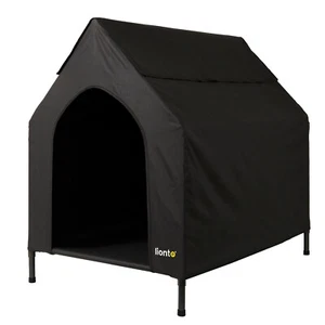 Cama perros cubierta cama elevada con techo perros negro varios tamaños - Imagen 1 de 30