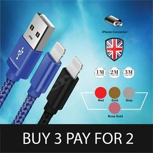 1m 2m 3m Long Charger For iPad 5 6 7 8 9 Pro Mini Air Fast USB Charging Cable - Picture 1 of 14