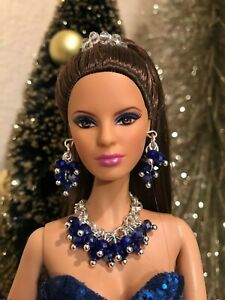 Barbie Repro Vintage FR Handmade Necklace Earrings Rhinestone Jewelry NE100013