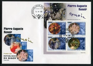 Niger 2022 Pierre- Auguste Renoir Cuadros Hoja Primer Día Cubierta - Imagen 1 de 1