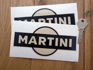 MARTINI Black & Beige Car Stickers 6 "Pair Vintage Retro Custom Hot Rod Racing - Imagen 1 de 1