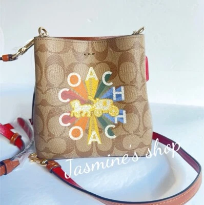 Новый с Ярлыками тренер мини город ведро сумка в подпись холст с радиальной радуги c6835 - Изображение 1 из 4