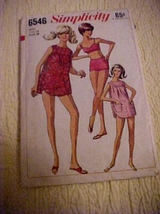 Costume da bagno e 2 pezzi 1966 modello semplicità Lady's Beach Shift 6546 - Foto 1 di 5
