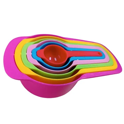 6 Pieces Colorful Measuring Cup Set Cooking Tool Plastic Free Shipping - Image 1 of 4
