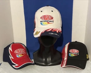 3- Chase Dupont Motor NASCAR Jeff Gordon #24 Red/White/Black Adjustable Hats (2) - Picture 1 of 9