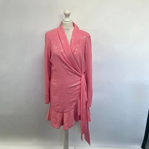 Anthropologie Vineet Bahl Sequin Wrap Dress. Pink. Medium. - Picture 1 of 6