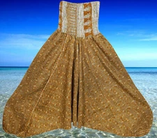 Boho Pants, Harem Pants, Hippie Pants, Brown Printed, Genie Wide Leg Pant S-L