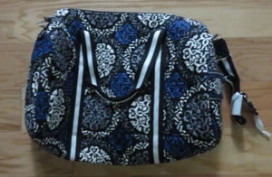 Vera Bradley large overnight duffle retired Canterberry Cobalt 20 inches zipper - Picture 1 of 15