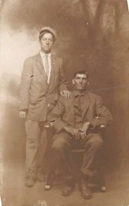 Postcard: RPPC Two Unknown Men, 1900's - Picture 1 of 2