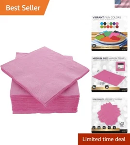 High-Quality 100 Count Pink Party Napkins - Perfect for Birthday & Dinner Events - Picture 1 of 9