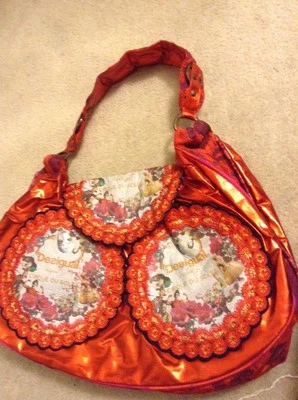 Bolso de Hombro Desigual Diseñador Cirque du Soleil Cartera Rojo Retro Metálico Usado Foto 1 de 4