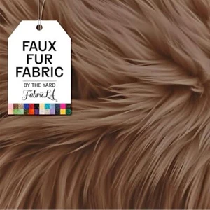 FabricLA Shaggy Faux Fake Fur Fluffy Fabric by the yard | Artificial Art & Craft - Picture 1 of 44