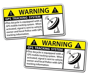 GPS Tracking Bicycle Sticker Bike Anti Theft Security Alarm Warning Alert Decal - Picture 1 of 1