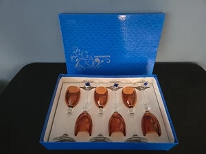 G A CRISTAL COPAS DE VINO ITALIANO Vasos Pequeños Ámbar y Transparente Set en Caja - Imagen 1 de 11